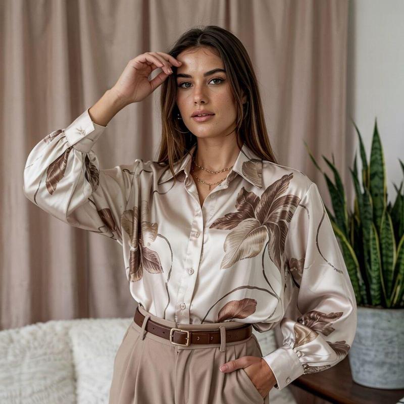 Stylizacje z pudrową spódnicą