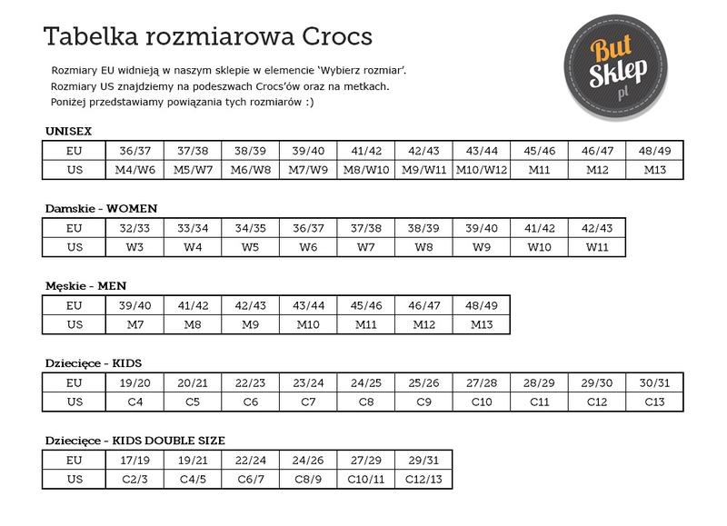 Idealny rozmiar crocs